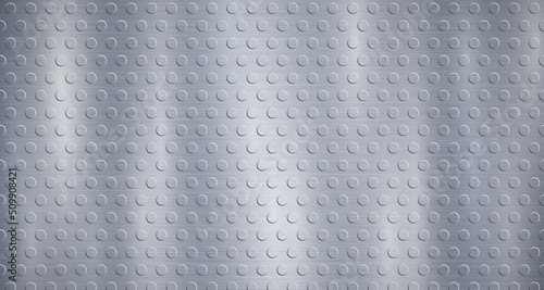 Abstract metallic background in light blue colors with highlights and a texture of small voluminous convex circles