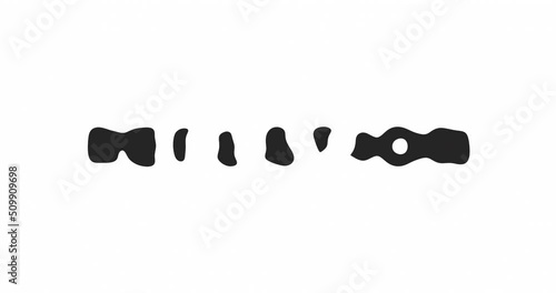 Black words inflation and recession morph into each other on repeating looping pattern animation, on white background. Keying, luma.