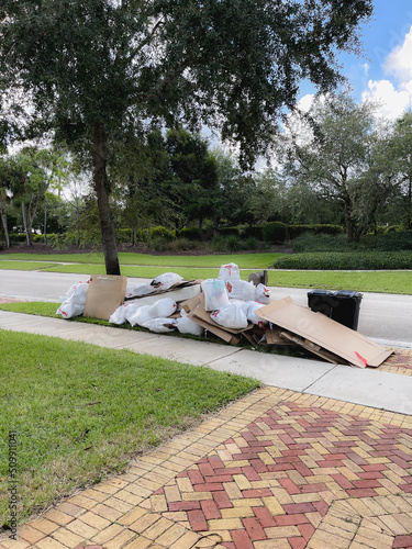 trash left in front of house moving day