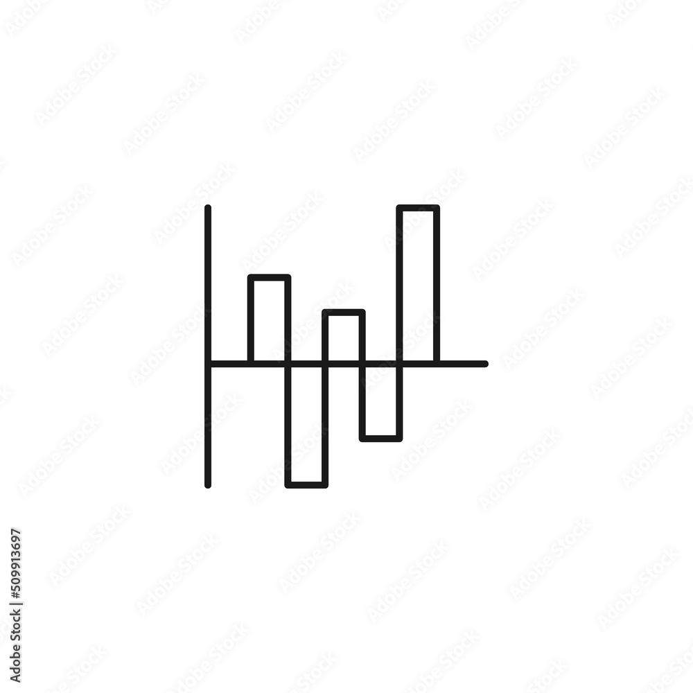 Sign, graphics, infographics, diagram for business. Development concept. Outline symbol and editable stroke. Vector line icon of graphics of progress and crash Sign, graphics, infographics, diagram for business. Development concept. Outline symbol and editable stroke. Vector line icon of graphics of progress and crash