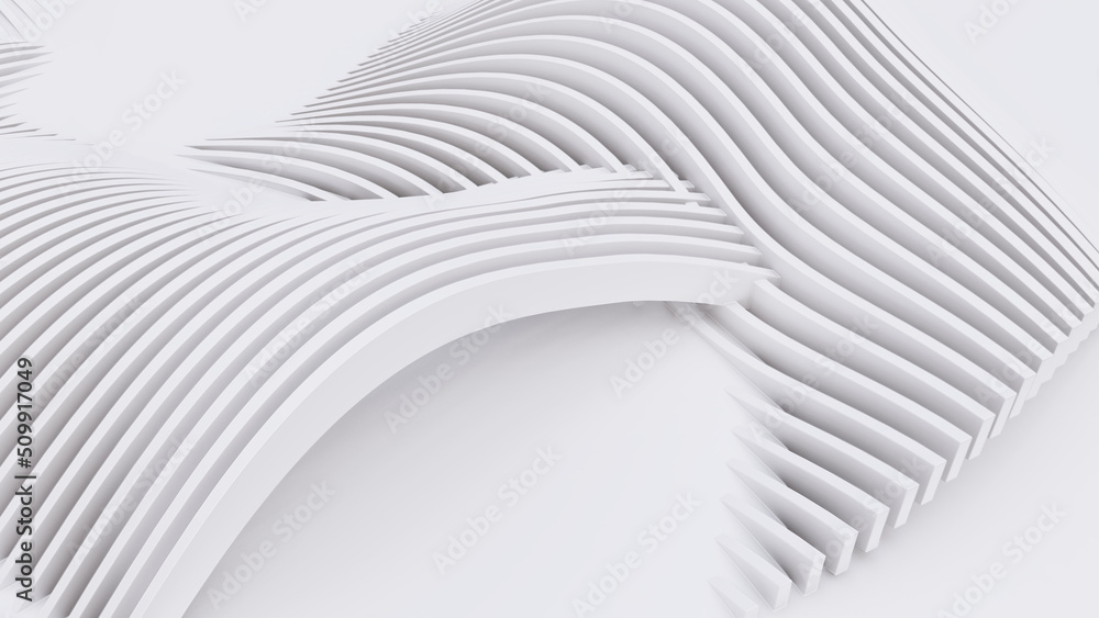 Abstract Curved Shapes. White Circular Background. Abstract Curved Shapes. White Circular Background.