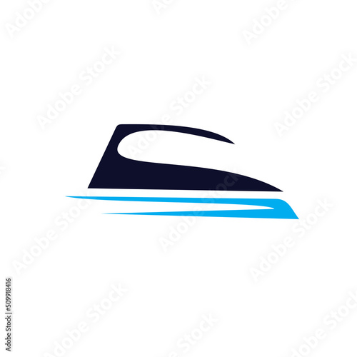 Clothes iron laundry logo design
