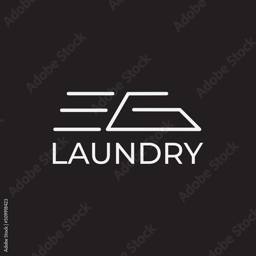Clothes iron laundry logo design