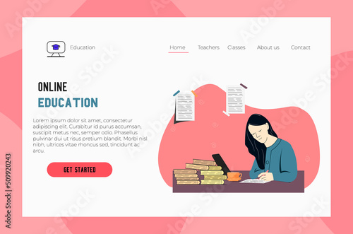 the first landing page screen for an online university