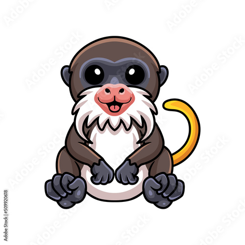 Cute little tamarin monkey cartoon sitting