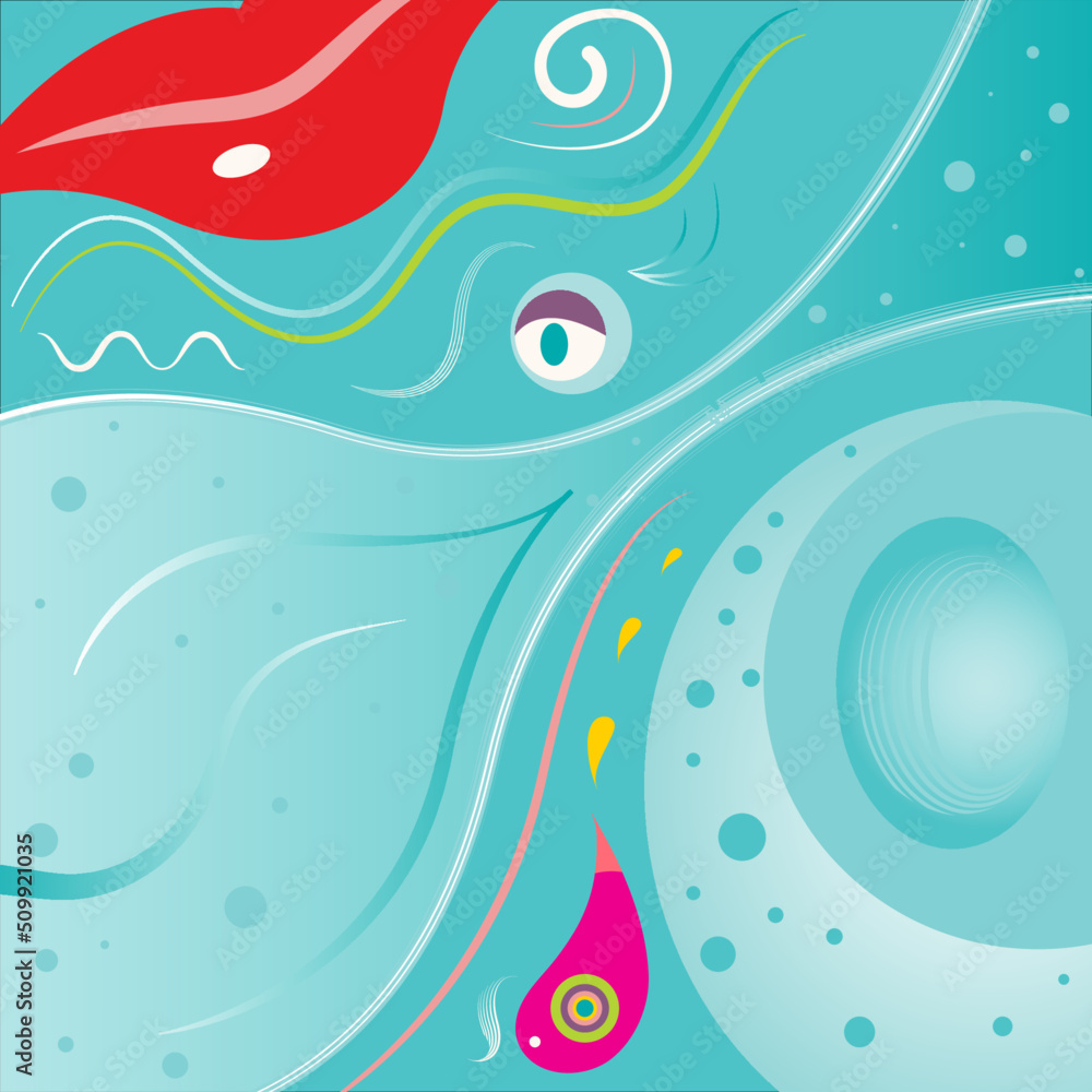 Vector Illustration of Abstract Sea Life Background