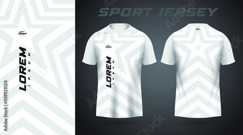 white t-shirt sport jersey design