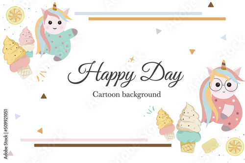 cute ice cream summer background