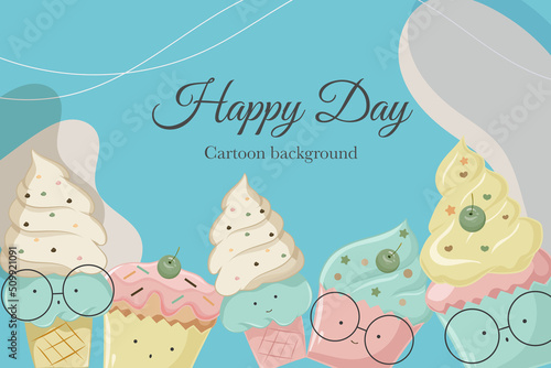 cute ice cream summer background