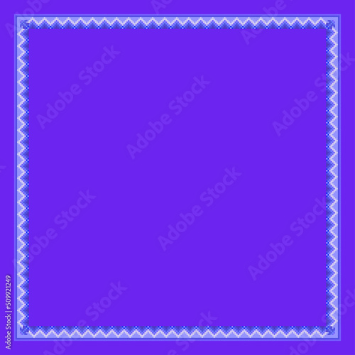 Vector geometric, pixel pattern for the design of a shawl, hijab, scarf, frame, scheme for embroidery.