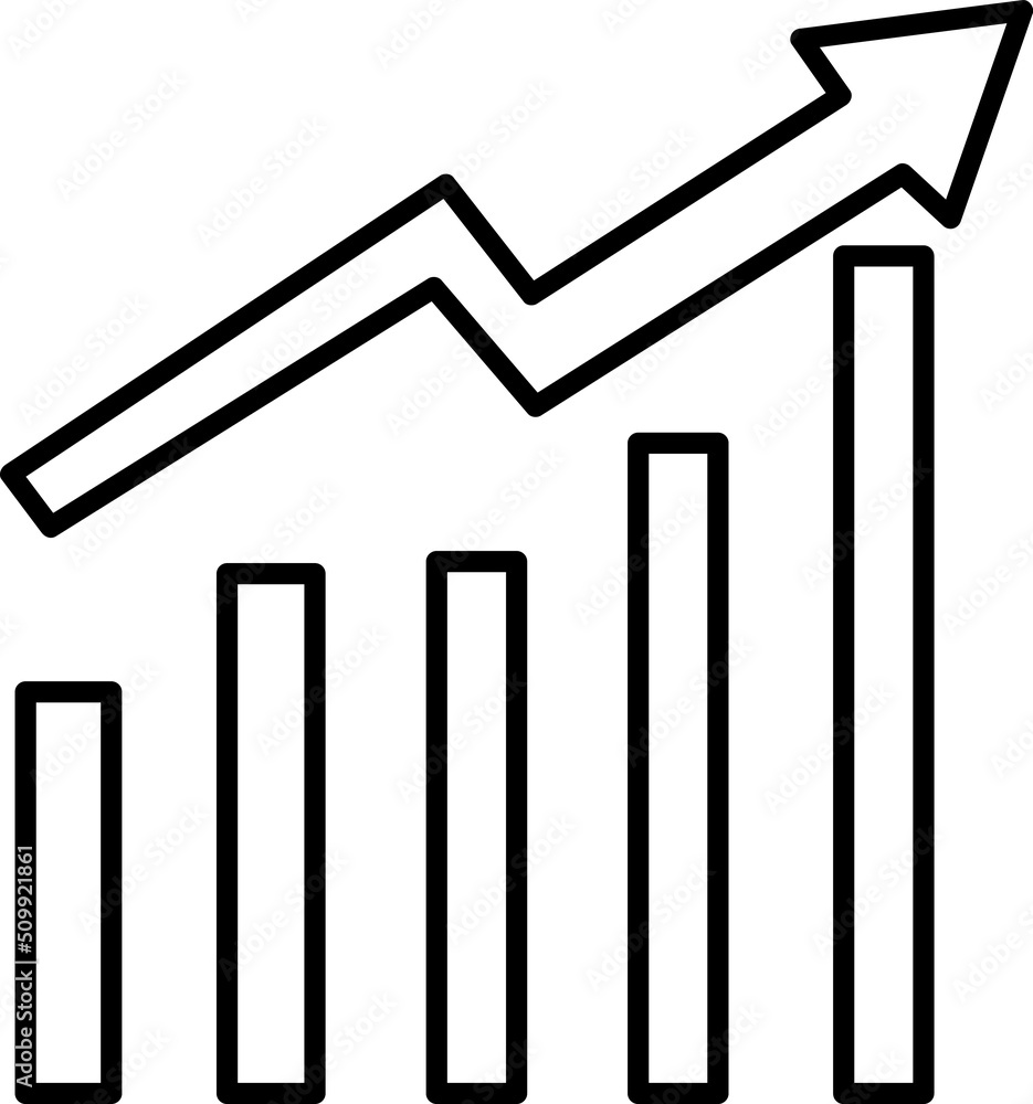 Growing graph icon vector. Growth sign line art.eps Growing graph icon vector. Growth sign line art.eps