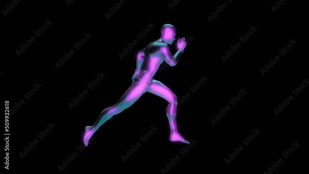man running with alpha background in purple and blue color man running with alpha background in purple and blue color