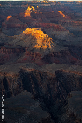 Sunset from Hopi Point at the south rim of the Grand Canyon, Arizona.