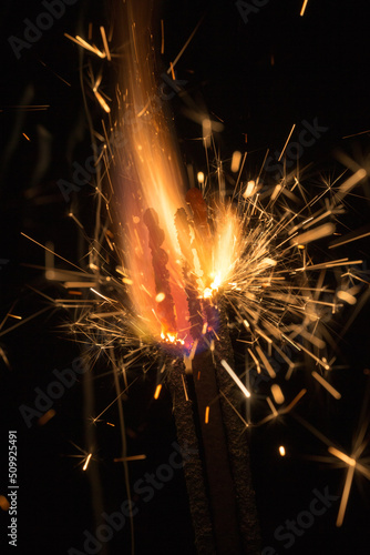 Wallpaper Mural firework sparks on black background Torontodigital.ca