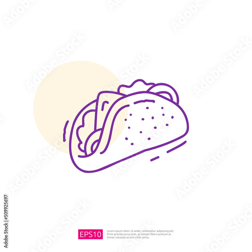 tortilla taco cuisine doodle icon
