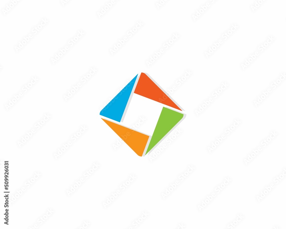 Logo abstract shape rectangle multicolor Logo abstract shape rectangle multicolor