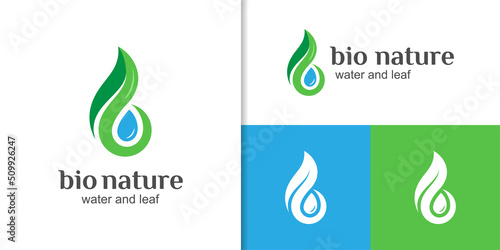 initial abstract letter B for bio leaf logo design water droplet element for eco friendly icon vector design