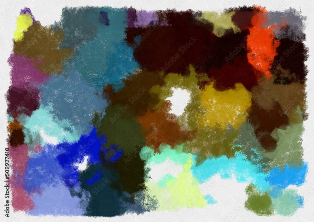 Obraz premium Illustration style background image abstract pattern various vibrant colors watercolor style illustration impressionist painting.