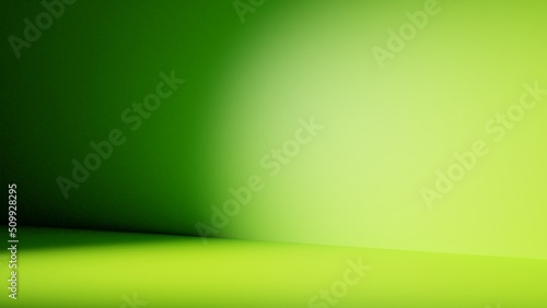 Habitación con luz lateral derecha color verde lima. Piso y pared