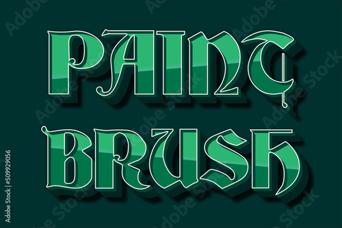 Paint brush editable text effect emboss style