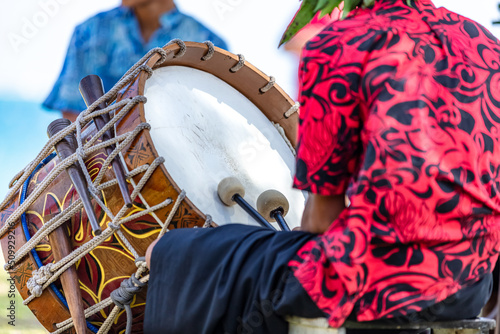 Canvastavla Pahu Tambour à percussion vue de derrière