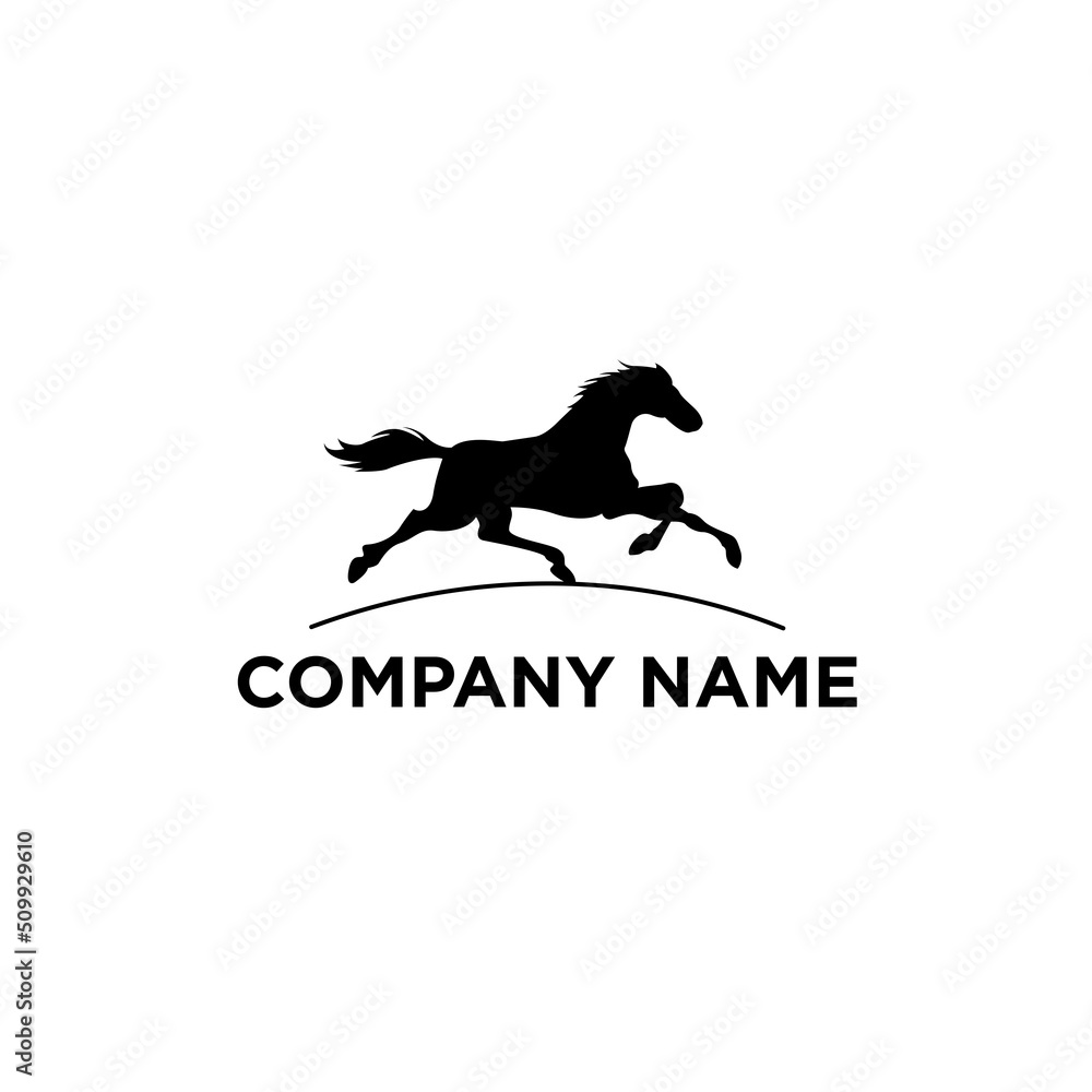 Running Horse logo vector stock
