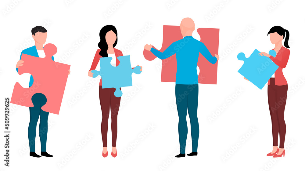team work concept business vector illustration created with for character with puzzle pieces team work concept business vector illustration created with for character with puzzle pieces