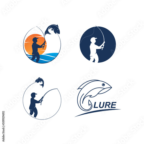 Fishing logo vector