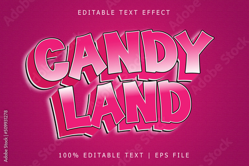 Candy land editable Text effect 3 Dimension emboss simple style