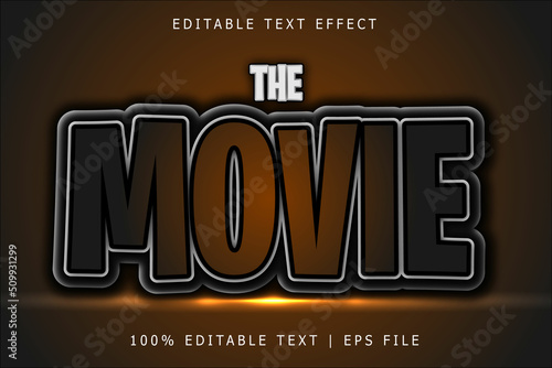 The movie editable Text effect 3 Dimension emboss modern style