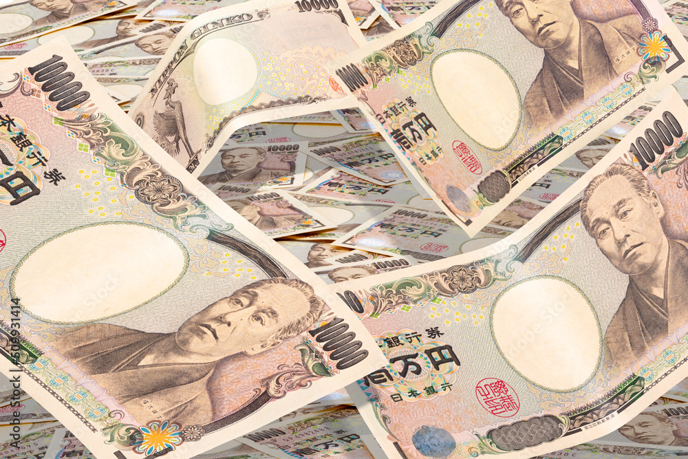 お金のイメージ素材 降ってくる一万円札 臨時収入 出費 沢山 一面 複数 Foto De Stock Adobe Stock