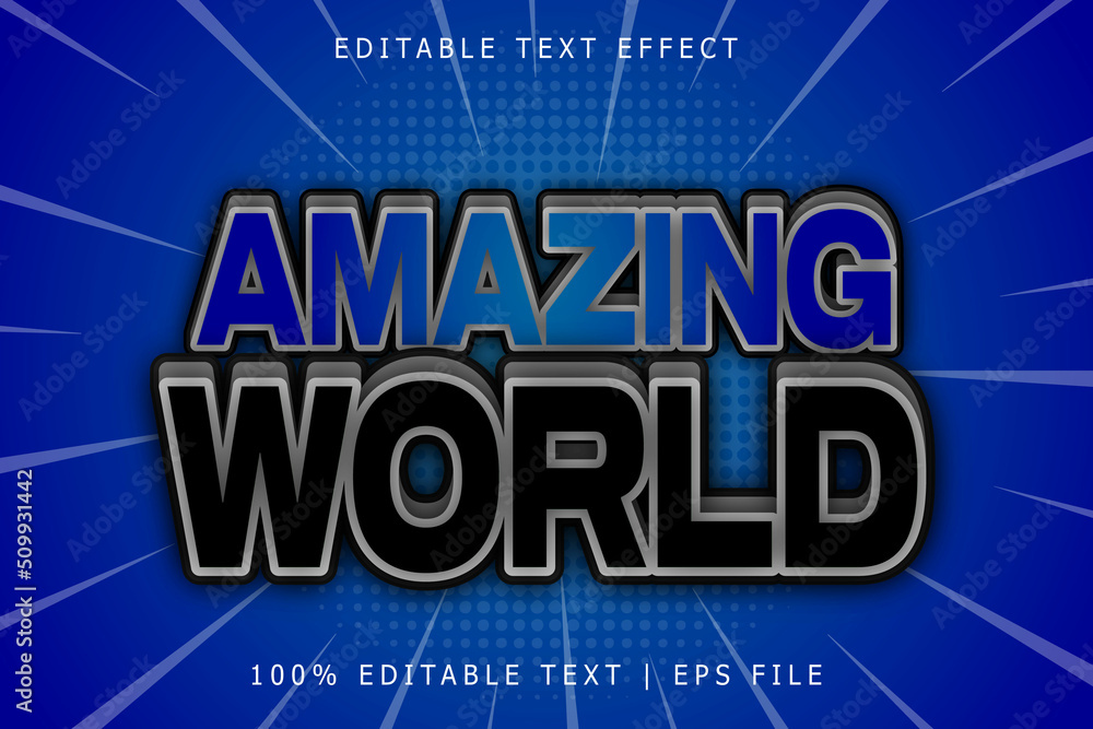 Amazing world editable Text effect 3 Dimension emboss modern style