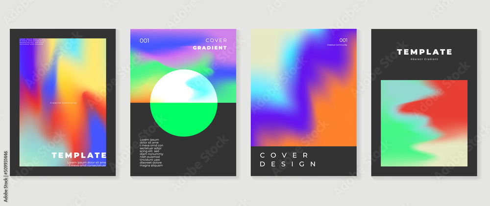 Fluid gradient background vector. Futuristic style black posters with vibrant color, liquid dynamic shapes, lines. Modern gradient wallpaper design for social media, idol poster, banner, flyer.