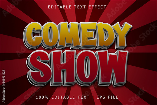Comedy show editable Text effect 3 Dimension emboss simple style