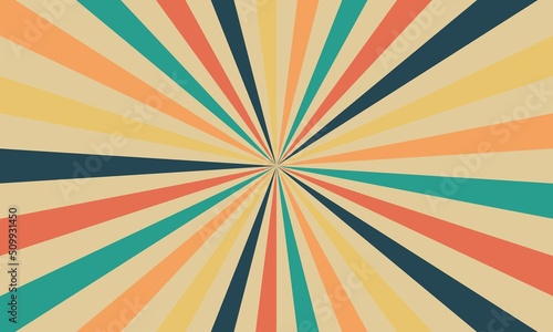 Rays background in retro style. Vector illustration.