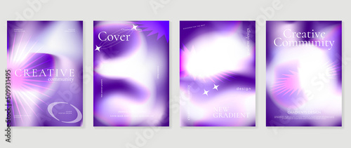 Fluid gradient background vector. Futuristic style posters with purple organic shapes, liquid shape, vibrant color. Modern gradient wallpaper design for social media, idol poster, banner, flyer.