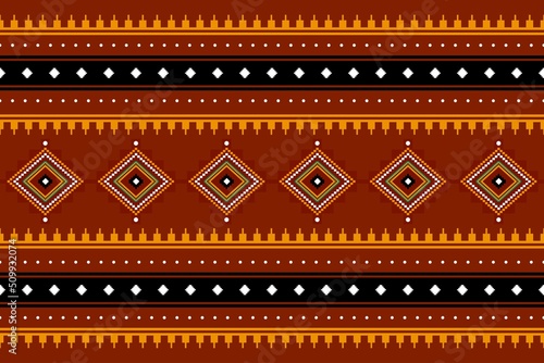 Geometric ethnic oriental seamless pattern traditional Design for background,carpet,wallpaper.clothing,wrapping,Batik fabric,Vector illustration.embroidery style - Sadu, sadou, sadow or sado