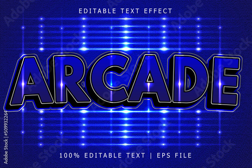 Arcade editable Text effect 3 Dimension emboss modern style