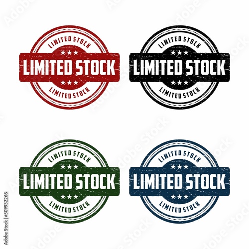 Limited stock grunge rubber stamp on white background, vector illustration