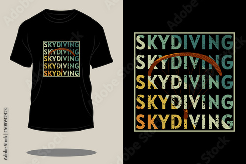 skydiving retro t shirt design
