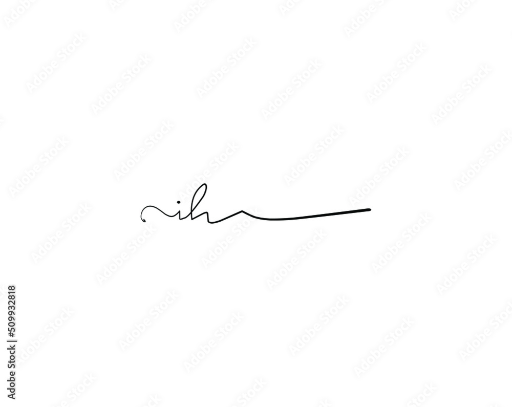 ih initial handwriting logo vector ih initial handwriting logo vector