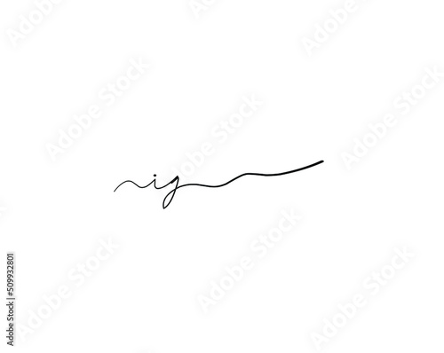 ig initial handwriting logo vector