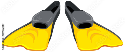 A pair of diving fins