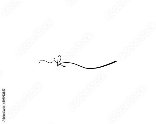 ik initial handwriting logo vector