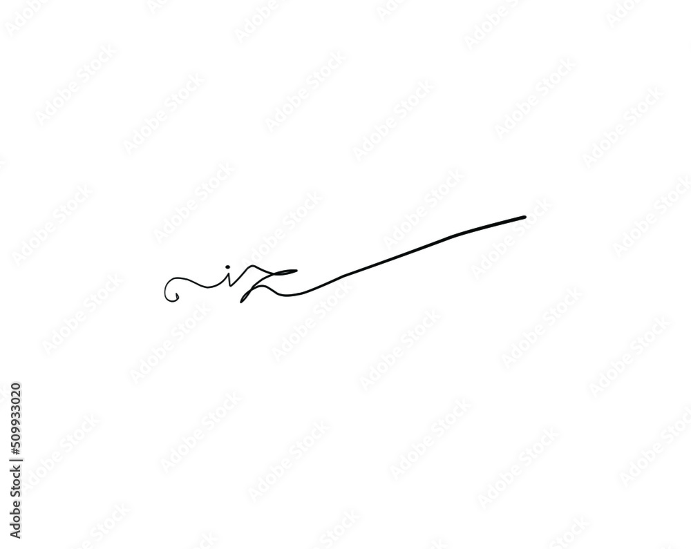 iZ initial handwriting logo vector iZ initial handwriting logo vector