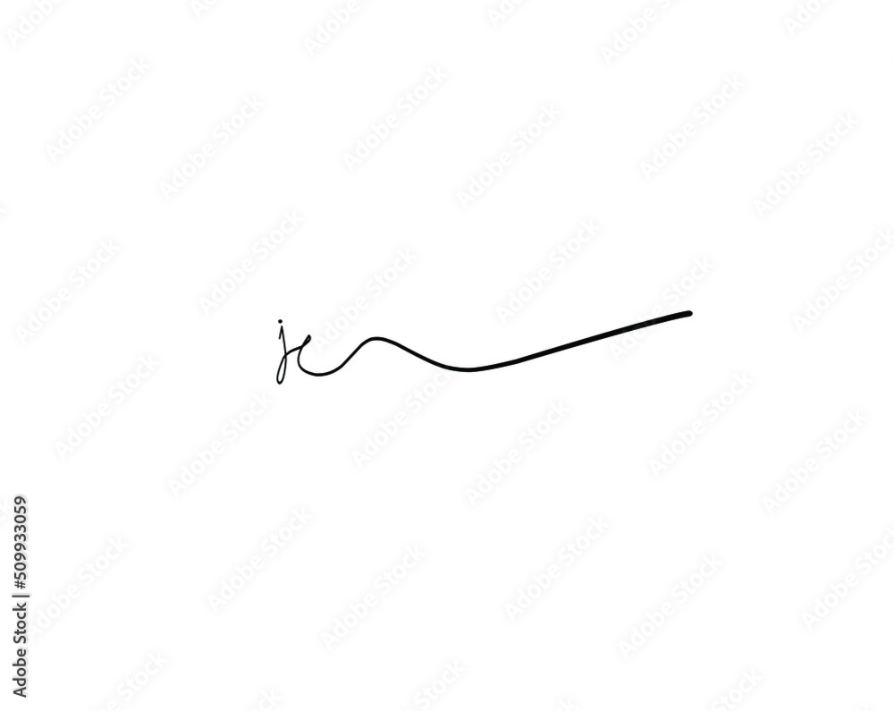 je initial handwriting logo vector
