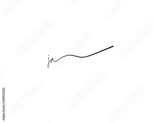 ja initial handwriting logo vector