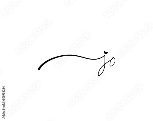 jo initial handwriting logo vector
