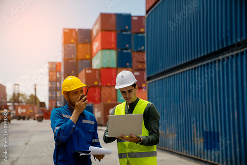 Logistics supply chain management and international goods import-export concept .