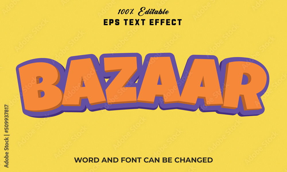 Bazaar Editable 3d Text Effect Style Premium,